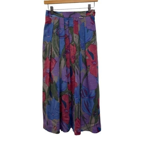 Geiger Skirts Geiger Vintage 0 Wool Aline Midi Multicolor Skirt